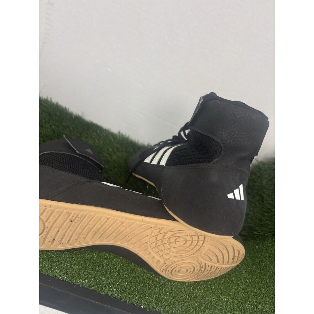 Adidas HVC 2 Wrestling Shoes Black Leather Mid Top AQ3325 Mens US Size 10 - Picture 8 of 9
